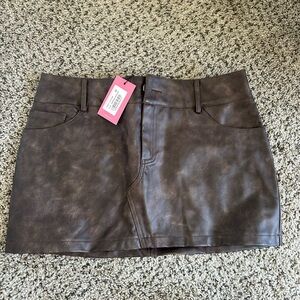 Edikted Dark Brown Mini Skirt